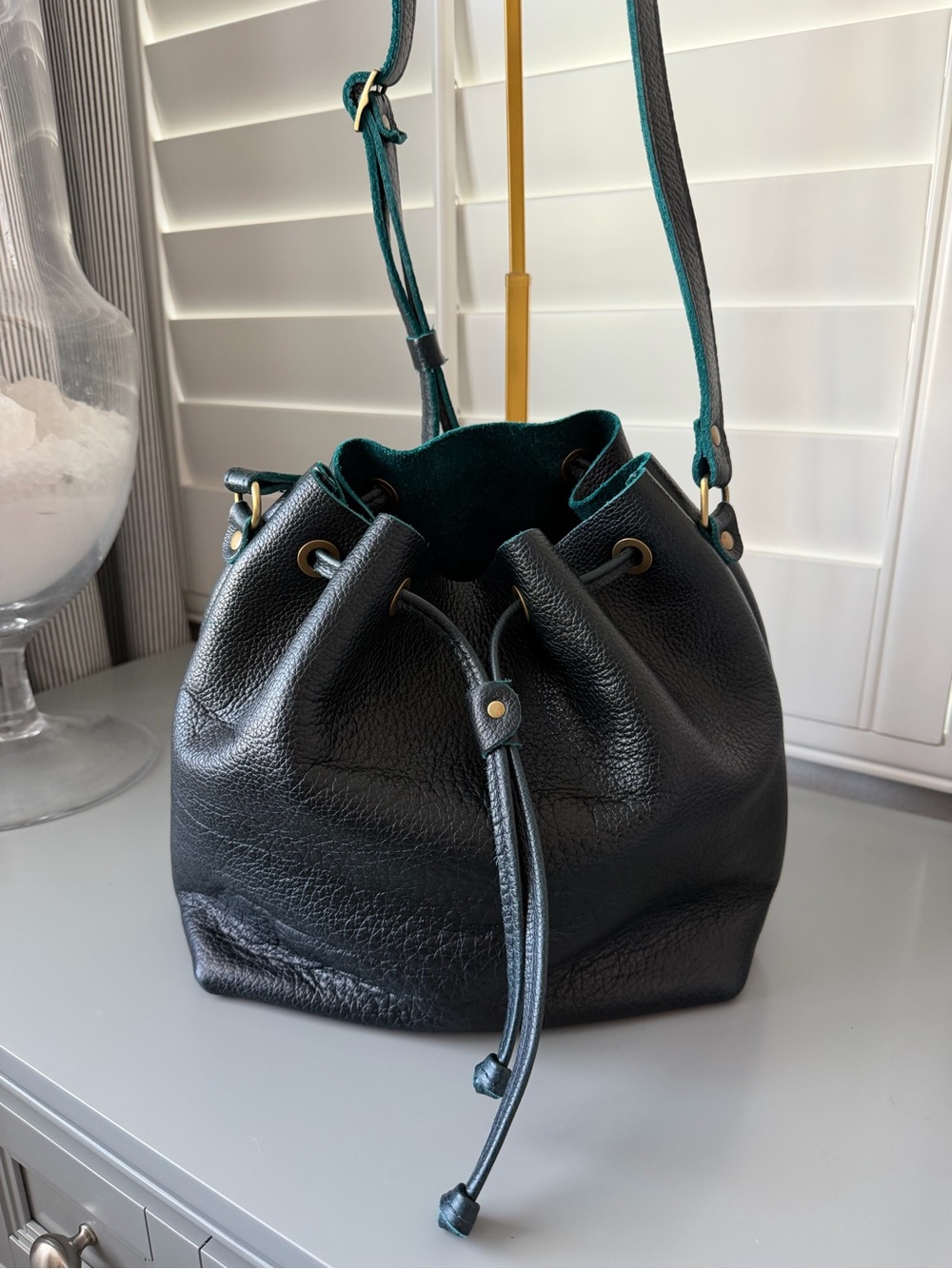 Portland Leather Goods large bucket bag in Boreal